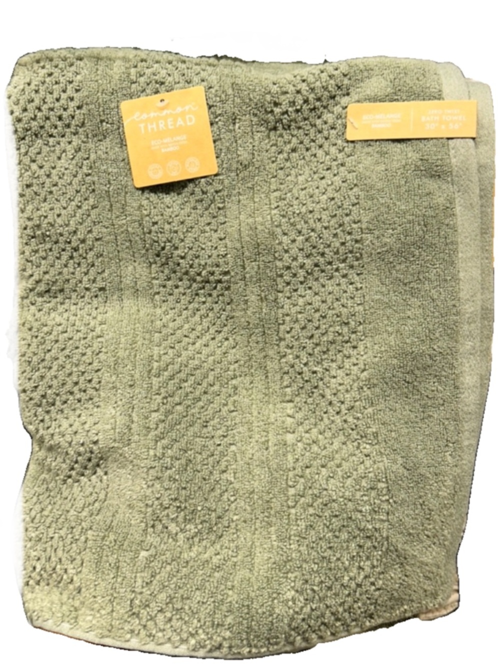 Common Thread Eco-Melange Green Bath Towels Set of 2 Soft